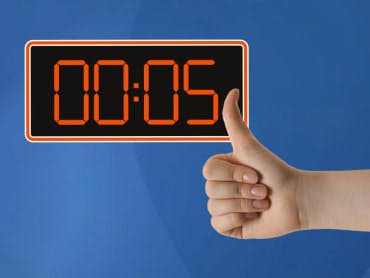 Clock and thumbs up